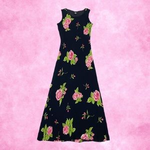 Black floral maxi dress